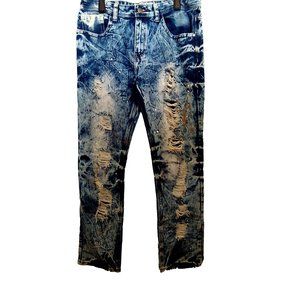 Painted Rum Mens Splattered Distressed Straight Leg Grunge 36x32